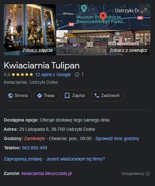 Wizytówka Google - Twoja wizytówka w sieci 2 Wizytówka google - profil firmowy